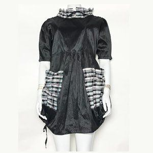 HANNA Style #1005 Tunic Dress black silk with contrasts